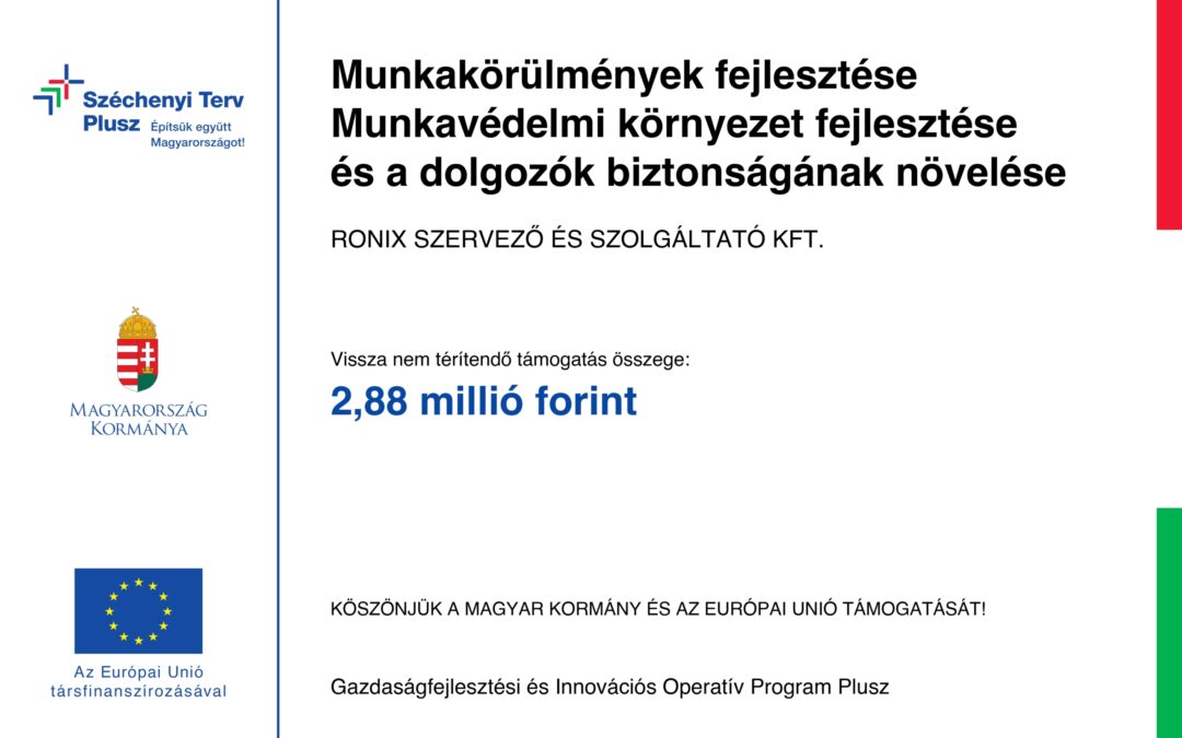 Széchenyi Terv Plusz – Munkakörülmények fejlesztése